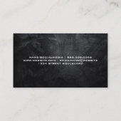 Eenvoudige zwarte achtergrond visitekaartje (Achterkant)