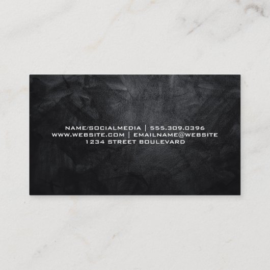 Eenvoudige zwarte achtergrond visitekaartje (Achterkant)