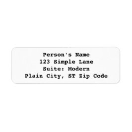 Eenvoudige zwarte adreslabels op witte achtergrond etiket