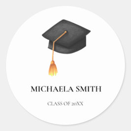 Eenvoudige zwarte afsluitdop envelop ronde sticker