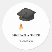 Eenvoudige zwarte afsluitdop envelop ronde sticker (Voorkant)