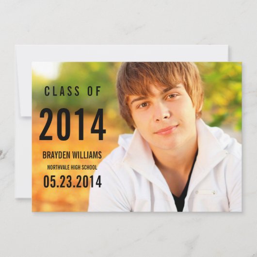 Eenvoudige zwarte Afstuderen aankondiging (Voorkant)