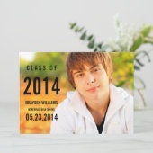 Eenvoudige zwarte Afstuderen aankondiging (Staand voorkant)