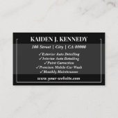 Eenvoudige zwarte auto service detaillering foto s visitekaartje (Achterkant)