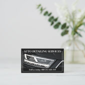 Eenvoudige zwarte auto service detaillering foto s visitekaartje (Staand voorkant)