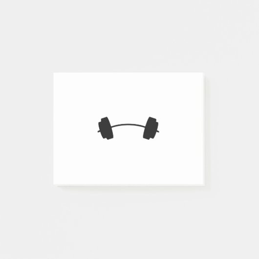 Eenvoudige zwarte barbel post-it® notes (Voorkant)