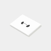 Eenvoudige zwarte barbel post-it® notes (Schuin)