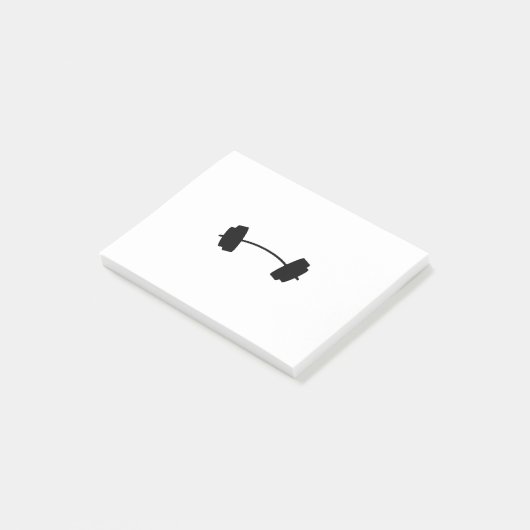 Eenvoudige zwarte barbel post-it® notes (Schuin)