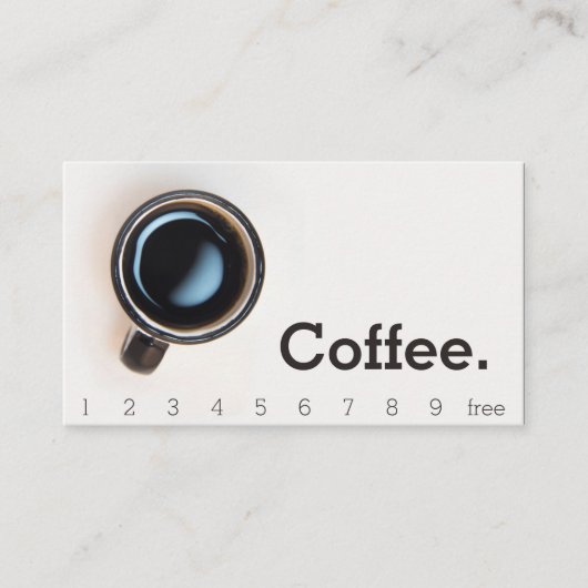 Eenvoudige zwarte beker Loyalty Coffee Punch Card (Voorkant)