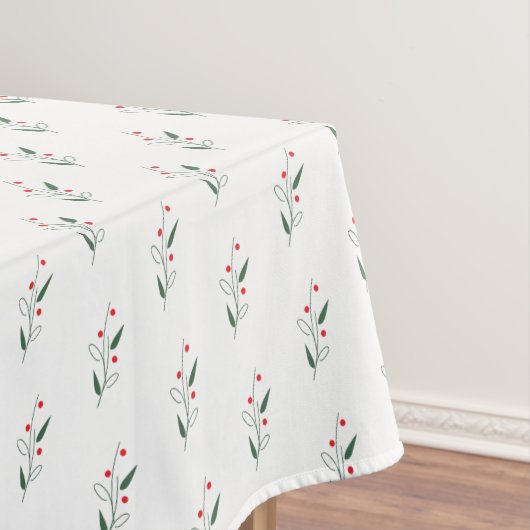 Eenvoudige zwarte bes Rood en Groene Kerstmis Tafelkleed (Voorbeeld)