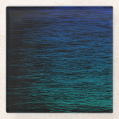 Eenvoudige Zwarte Blauwe Teal Abstracte Krabbel Te Glazen Onderzetter (Voorkant)