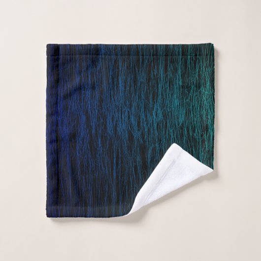 Eenvoudige zwarte Blauwgroen, Abstracte, grijpbare Bad Handdoek (Wasdoekje)