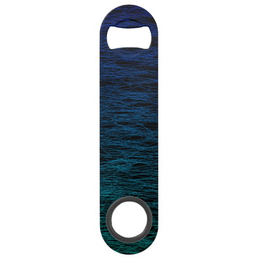 Eenvoudige zwarte Blauwgroen, Abstracte, grijpbare Speed Flessenopener (Voorkant)