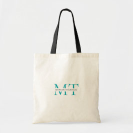 Eenvoudige zwarte Blauwgroen naam van het groene m Tote Bag