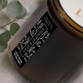 Eenvoudige Zwarte Bloemen Kaarsenpot Dun Verticaal Labels