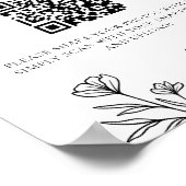 Eenvoudige zwarte bloemenbruiloft Leg het liefdest Poster (Hoek)