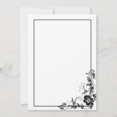 Eenvoudige zwarte bloemenframe kaart (Voorkant)