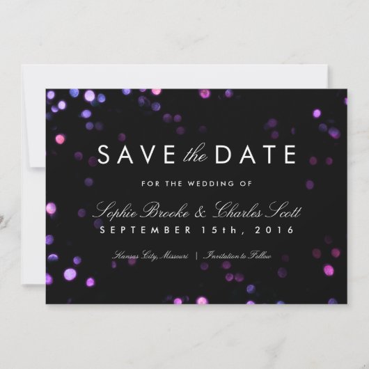 Eenvoudige zwarte boog en roze sla de datum op save the date (Voorkant)