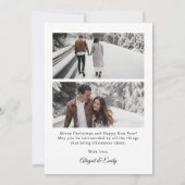 Eenvoudige zwarte boog minimalistische kerstfoto feestdagenkaart (Achterkant)