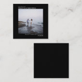 Eenvoudige zwarte bruiloft Bewaar de datum Foto Mi Notitiekaartje (Voorkant / Achterkant)