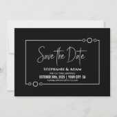 Eenvoudige zwarte bruiloft Bewaar de datum Save The Date (Voorkant)
