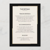 Eenvoudige zwarte bruiloft details behuizing Kaart (Voorkant)