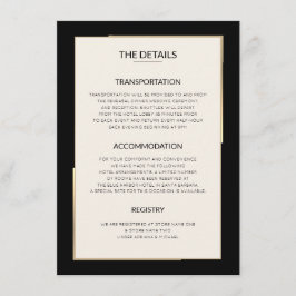 Eenvoudige zwarte bruiloft details behuizing Kaart
