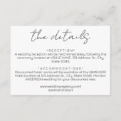 Eenvoudige zwarte bruiloft details informatiekaartje (Voorkant)