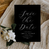 eenvoudige zwarte bruiloft Sla de datum op Save The Date