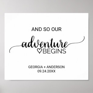 Eenvoudige zwarte Calligrafie-avontuur begint te t Poster