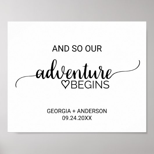 Eenvoudige zwarte Calligrafie-avontuur begint te t Poster (Voorkant)