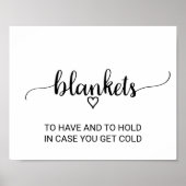 Eenvoudige zwarte Calligrafie Blankets Poster (Voorkant)