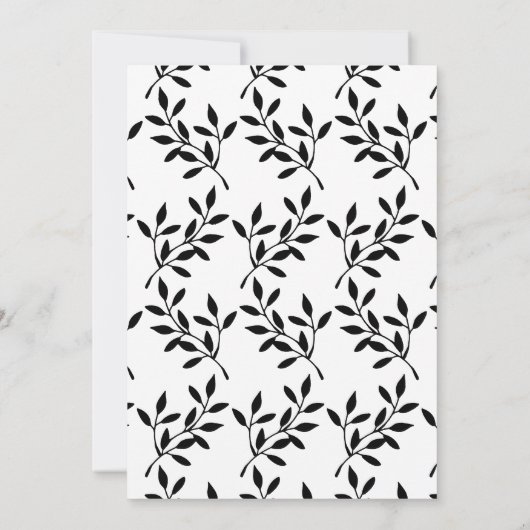 Eenvoudige zwarte Calligrafie Bridal Tea Party Kaart (Achterkant)