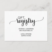 Eenvoudige zwarte Calligrafie-cadeau Informatiekaartje (Voorkant)