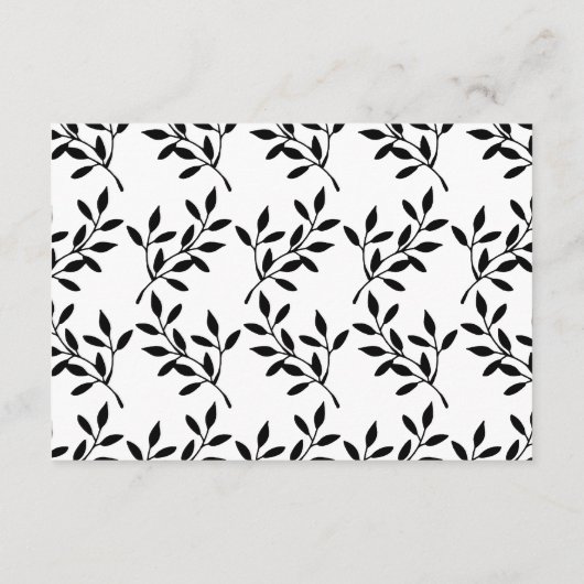 Eenvoudige zwarte Calligrafie-cadeau Informatiekaartje (Achterkant)