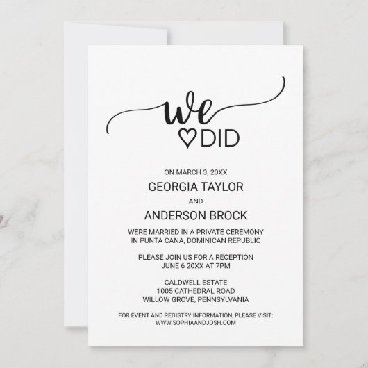 Eenvoudige Zwarte Calligrafie Die We Deden Kaart (Voorkant)