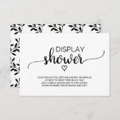 Eenvoudige Zwarte Calligrafie Display Douche Informatiekaartje (Voorkant / Achterkant)