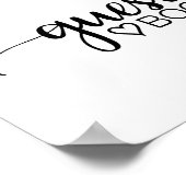 Eenvoudige zwarte Calligrafie-gastboekje Poster (Hoek)