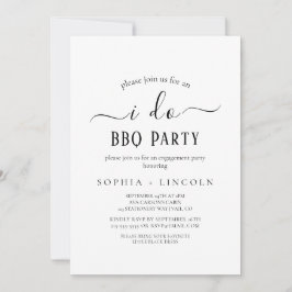Eenvoudige Zwarte Calligrafie "Ik Doe BBQ" Verlovi Kaart