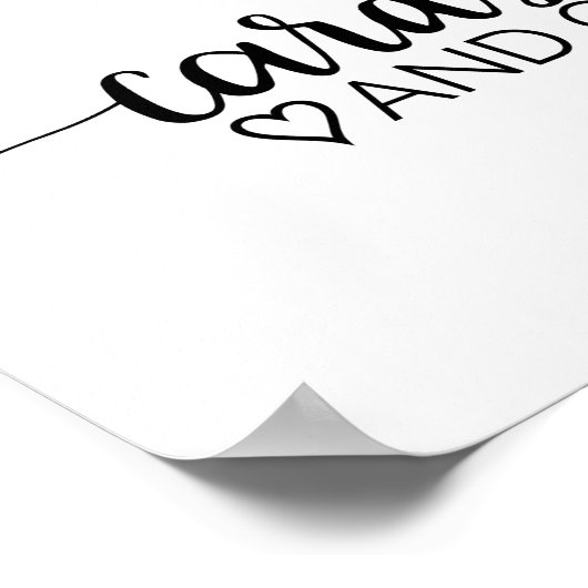 Eenvoudige Zwarte Calligrafie Kaarten en Cadeaus Poster (Hoek)