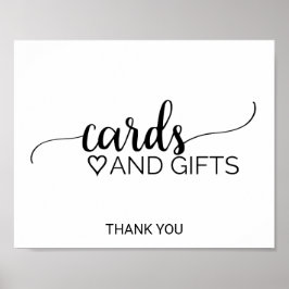 Eenvoudige Zwarte Calligrafie Kaarten en Cadeaus Poster