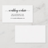 Eenvoudige Zwarte Calligrafie Trouwwebsitekaart Informatiekaartje (Voorkant / Achterkant)
