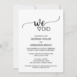 Eenvoudige Zwarte Calligrafie We Did Kaart