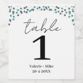 Eenvoudige zwarte Calligrafietabelnummers Weddensc Wijn Etiket (Enkel label)