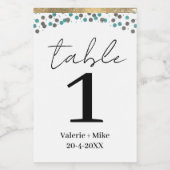 Eenvoudige zwarte Calligrafietabelnummers Weddensc Wijn Etiket (Enkel label)