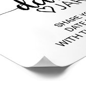 Eenvoudige Zwarte Calligraphy Datum Pot Bord Poster (Hoek)