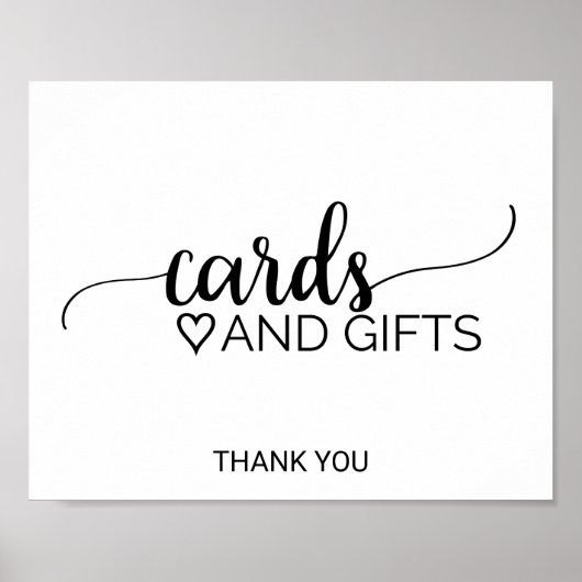 Eenvoudige Zwarte Calligraphy Kaarten en Cadeaus Poster (Voorkant)