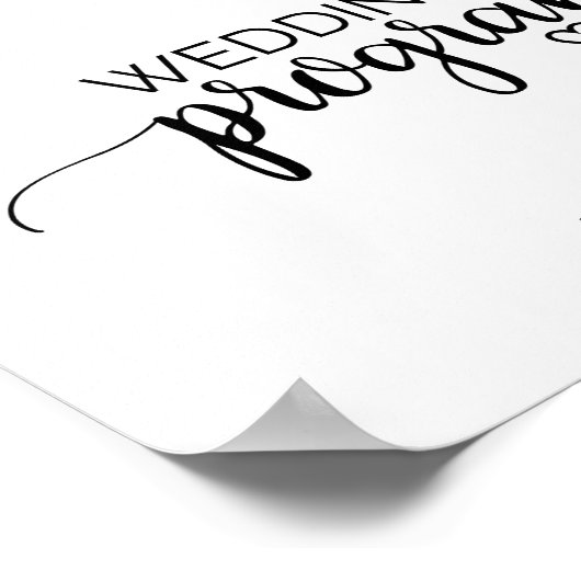 Eenvoudige Zwarte Calligraphy Programma's Bord Poster (Hoek)