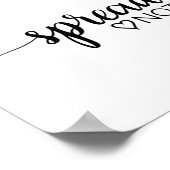 Eenvoudige Zwarte Calligraphy Verspreid Liefde Nie Poster (Hoek)