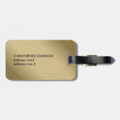 Eenvoudige zwarte Cool Faux Gold Monogram Bagagelabel (Achterkant horizontaal)